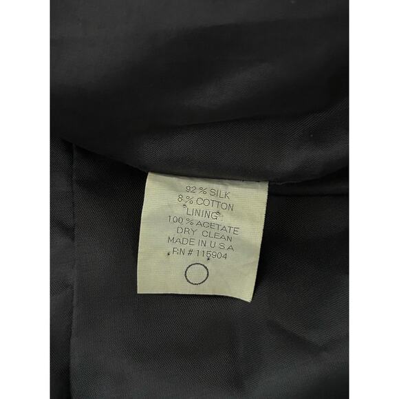 SUNNER Sleeveless Silk Blend Swiss Dot Ruffle V-neck Tunic Navy-Sz S - Picture 7 of 8